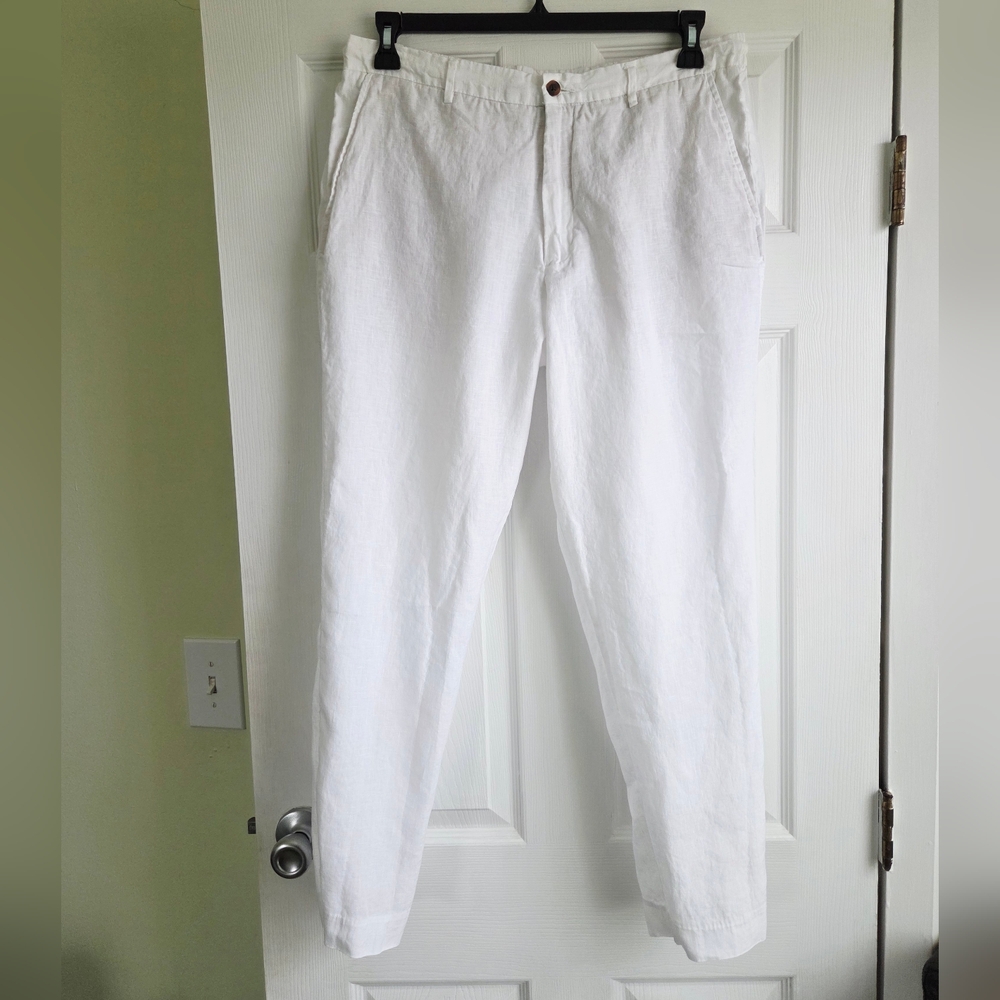 ZARA Man White Linen Pants Size XL